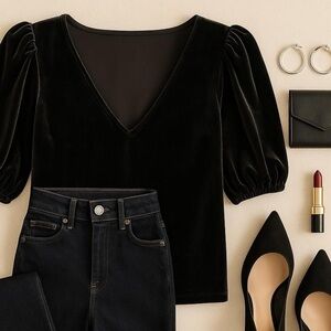 Elegant Black Velvet Top